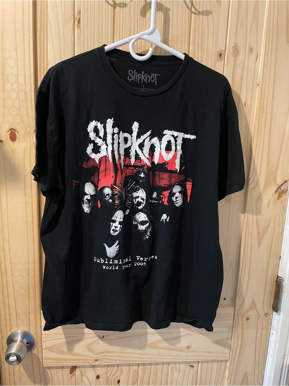 Bravado Black Slipknot Short-Sleeve Tee with White and Red Graphic